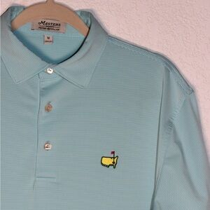 NWOT 2025 Masters by Peter Millar Men's Micro Stripe Golf Polo Shirt Green | M